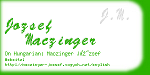 jozsef maczinger business card